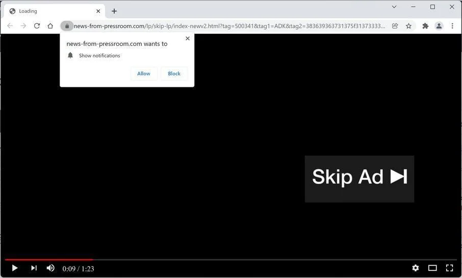 Remove News-from-pressroom.com Pop-up Ads (Virus Removal Guide) 1 Image: Chrome browser is redirected to News-from-pressroom.com