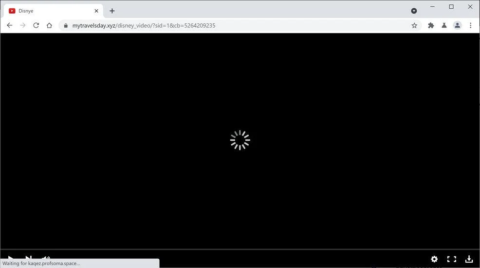 Image: Chrome browser is redirected to Mytravelsday.xyz