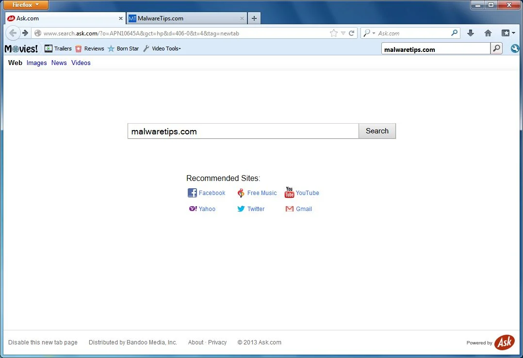 [Image: Movies Toolbar virus]