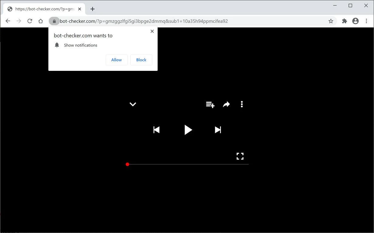 Remove Bot-checker.com pop-up ads (Virus Removal Guide) 1 Image: Chrome browser is redirected to Bot-checker.com