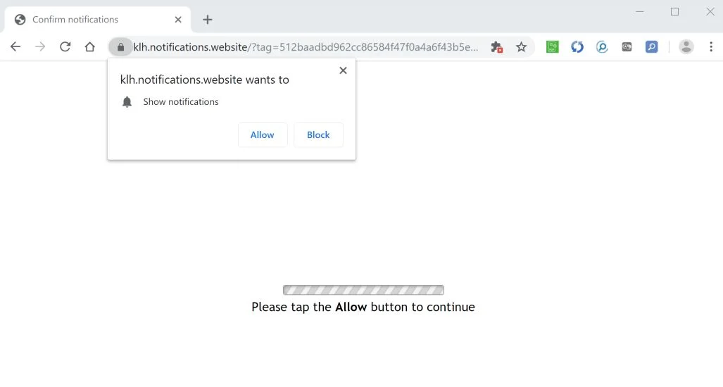 Remove Klh.notifications.website pop-up ads (Virus Removal Guide) 1 Image: Chrome browser is redirected to Klh.notifications.website
