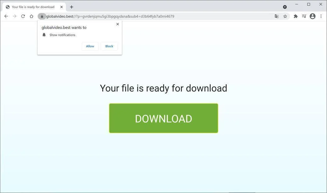 Remove Globalvideo.best pop-up ads (Virus Removal Guide) 1 Image: Chrome browser is redirected to Globalvideo.best