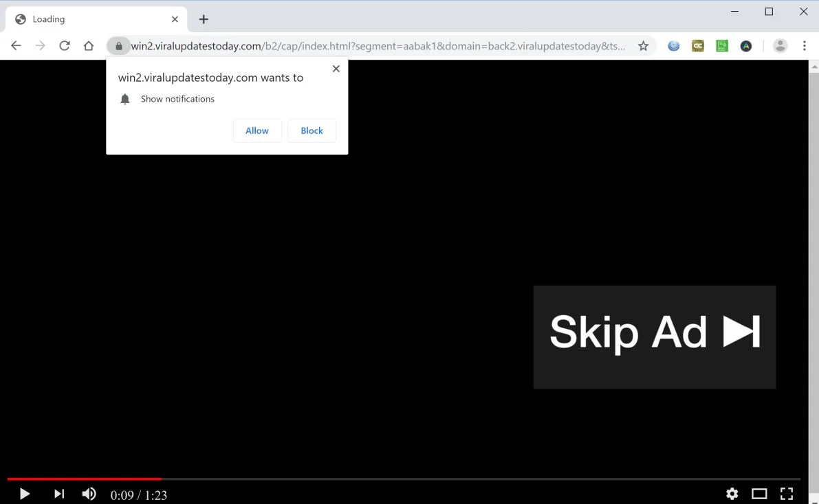 How to remove Viralupdatestoday.com pop-up ads (Virus Removal Guide) 1 Image: Chrome browser is redirected to Viralupdatestoday.com