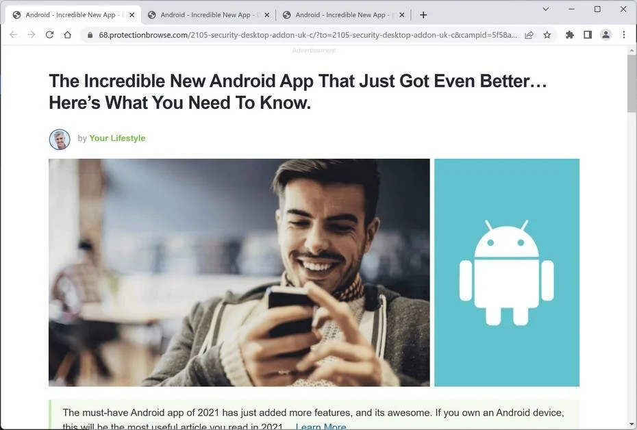 Remove Protectionbrowse.com Ads (Virus Removal Guide) 1 Image: Protectionbrowse.com Ads