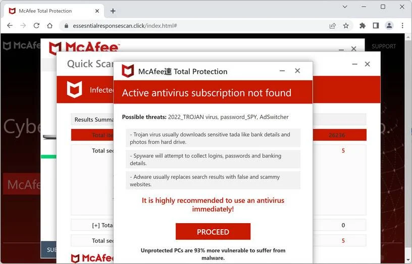 Remove Essesntialresponsescan.click Ads (Virus Removal Guide) 1 Image: Essesntialresponsescan.click Ads