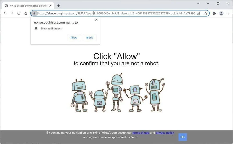 How to Remove Oughtsust.com Pop-up Ads (Virus Removal Guide) 1 Image: Chrome browser is redirected to Oughtsust.com