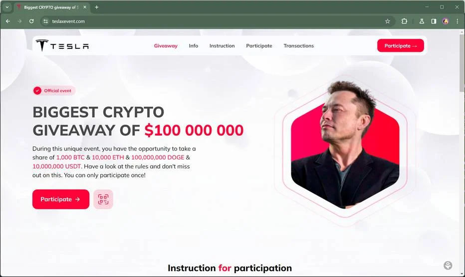 Tesla Biggest Crypto Giveaway