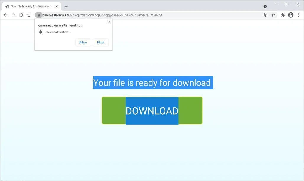 Remove Cinemastream.site pop-up ads (Virus Removal Guide) 1 Image: Chrome browser is redirected to Cinemastream.site