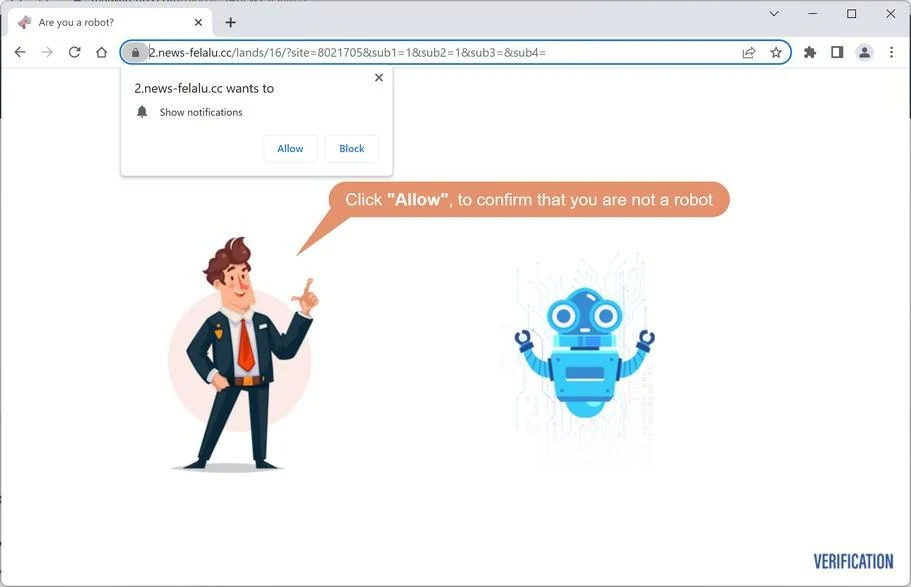  Image: Chrome browser is redirected to News-felalu.cc