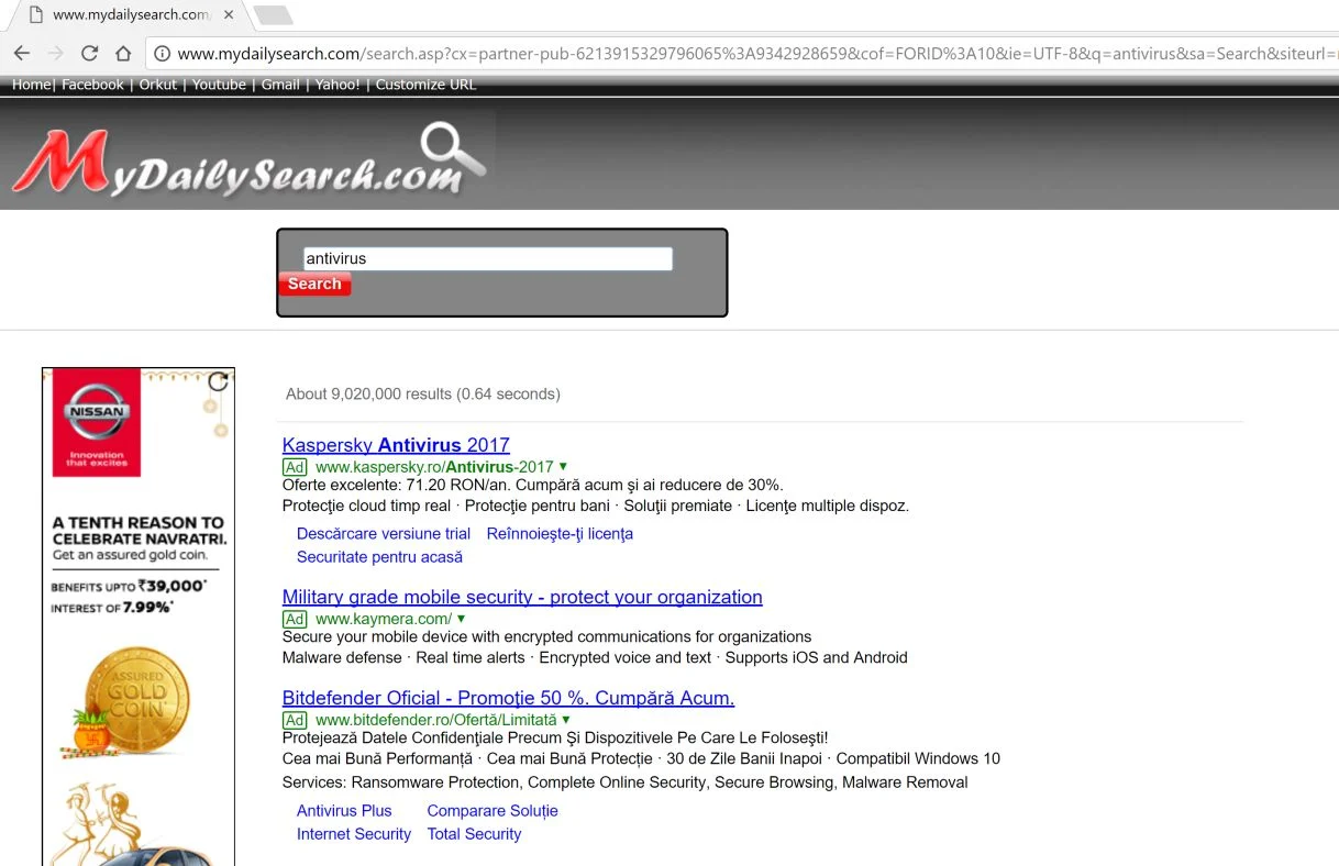 mydailysearch.com redirect virus