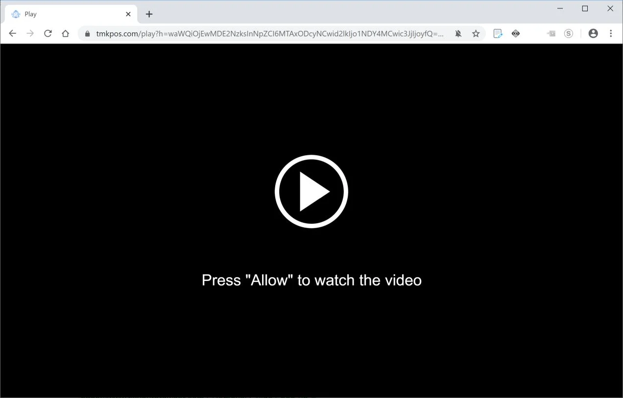 Image: Chrome browser is redirected to Tmkpos.com