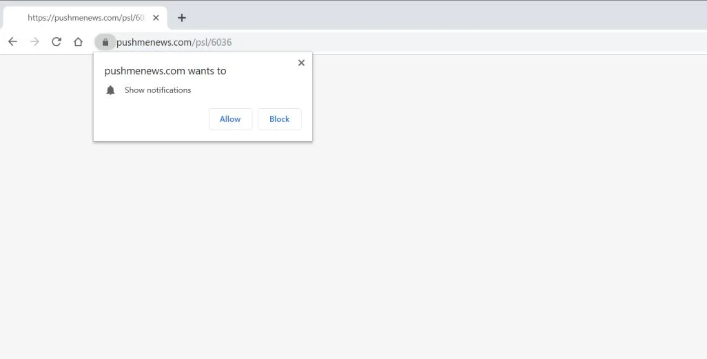 How to remove Pushmenews.com pop-up ads (Virus Removal Guide) 1 Image: Chrome browser is redirected to the Pushmenews.com site