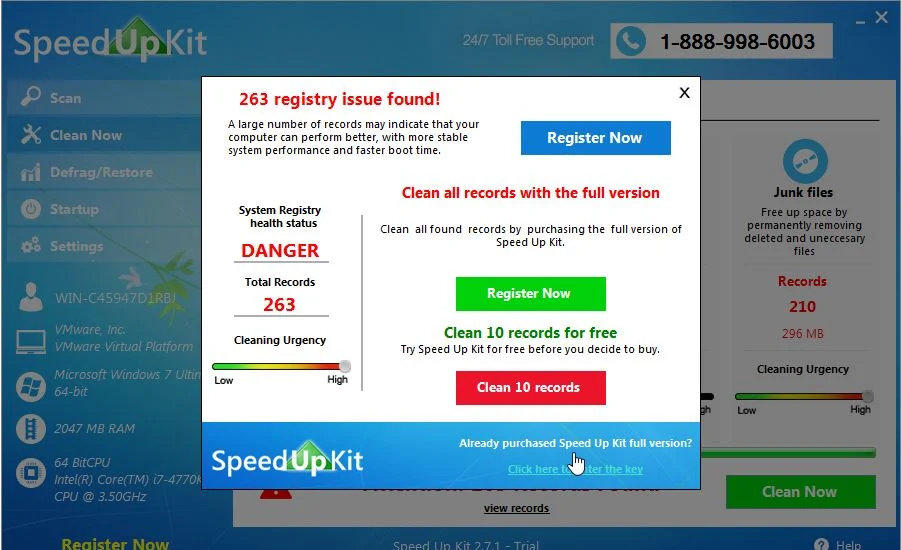 Speed Up Kit virus