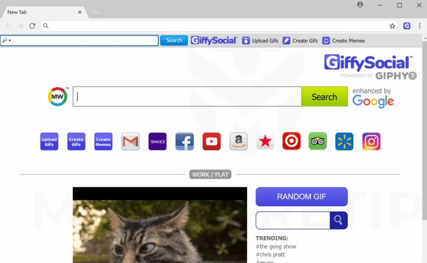 GiffySocial toolbar