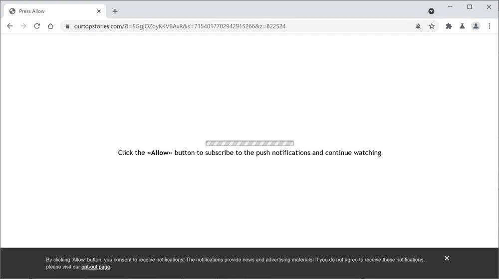 Remove Ourtopstories.com pop-up ads (Virus Removal Guide) 1 Image: Chrome browser is redirected to Ourtopstories.com