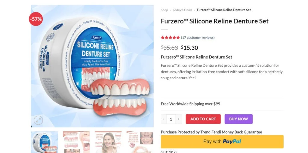 Furzero Silicone Reline Denture Set