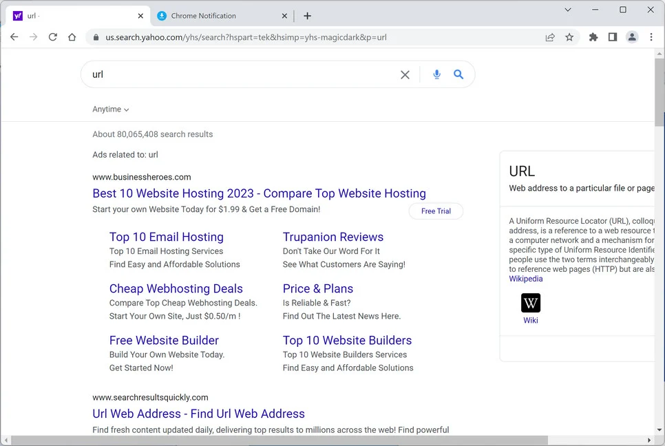 Image: Syndic8 Yahoo Search Redirect