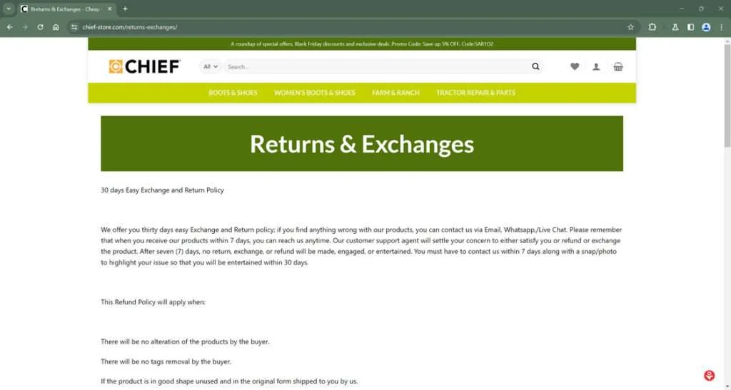 Chief-store.com Scam Store: What You Need To Know 1 chief-store.com scam