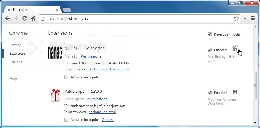 [Image: Nana10 Toolbar Chrome extension]