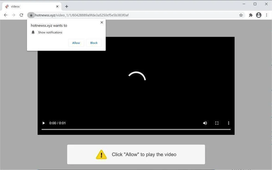 Remove Hotnewss.xyz pop-up ads (Virus Removal Guide) 1 Image: Chrome browser is redirected to Hotnewss.xyz