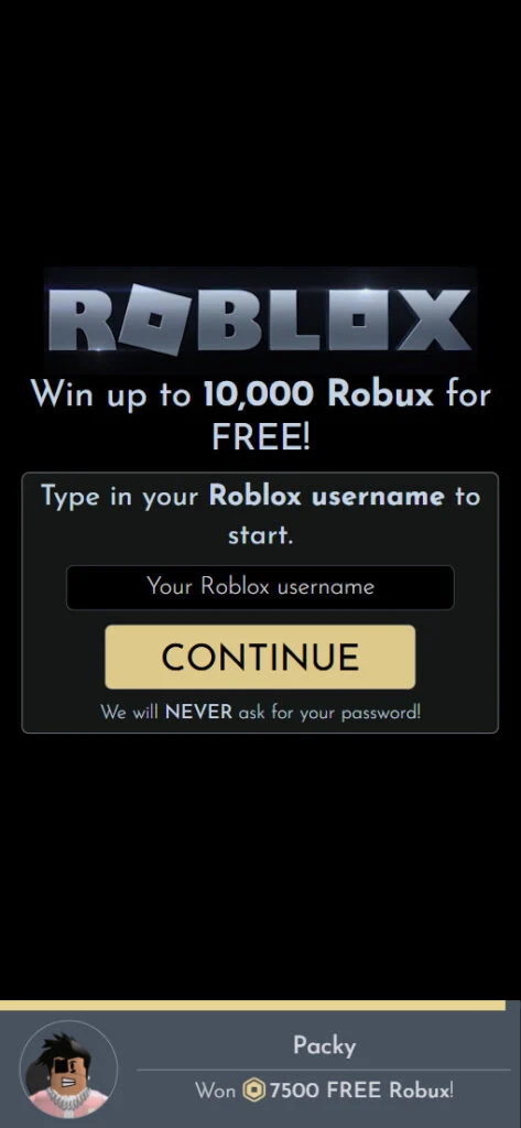 Beware the Bloxbounty.org 10000 Robux Giveaway Scam 1 Bloxbounty scam