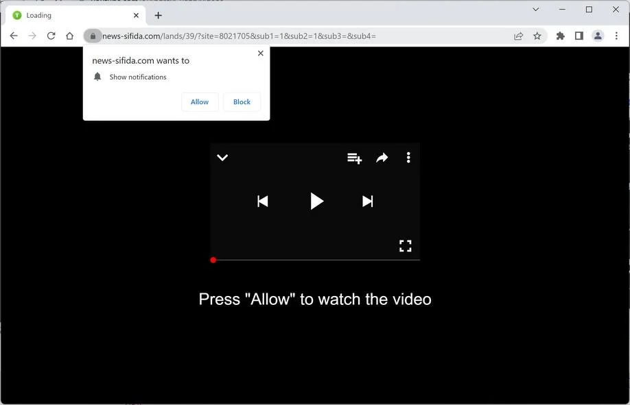 Remove News-sifida.com Pop-up Ads (Virus Removal Guide) 1 Image: Chrome browser is redirected to News-sifida.com