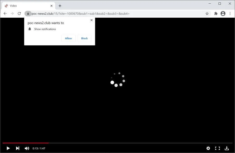 Remove Poc-news2.club pop-up ads (Virus Removal Guide) 1 Image: Chrome browser is redirected to Poc-news2.club