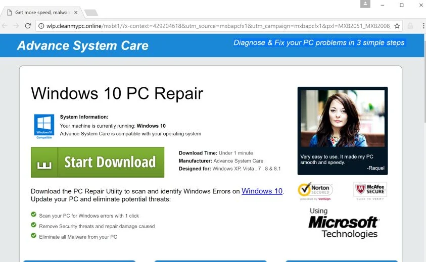 Windows 10 PC Repair Adware