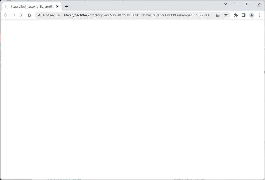 Image: Chrome browser is redirected to Literaryfledlitter.com