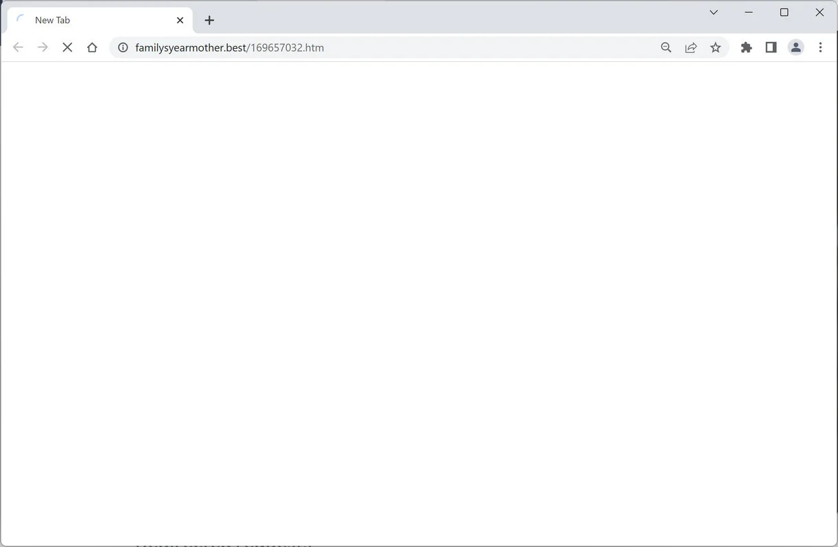 Image: Chrome browser is redirected to Familysyearmother.best