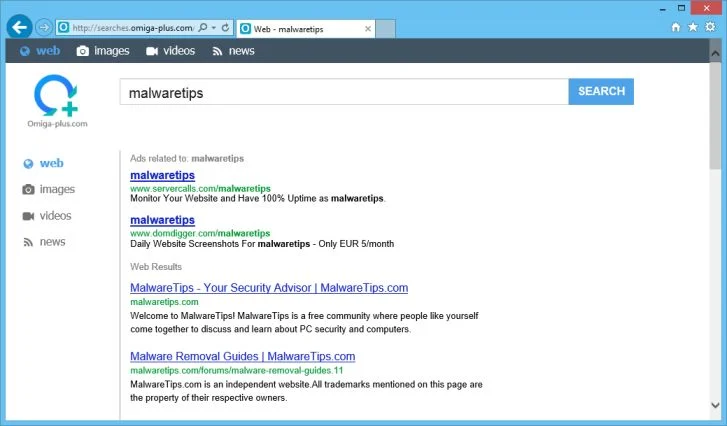 Searches.omiga-plus.com virus