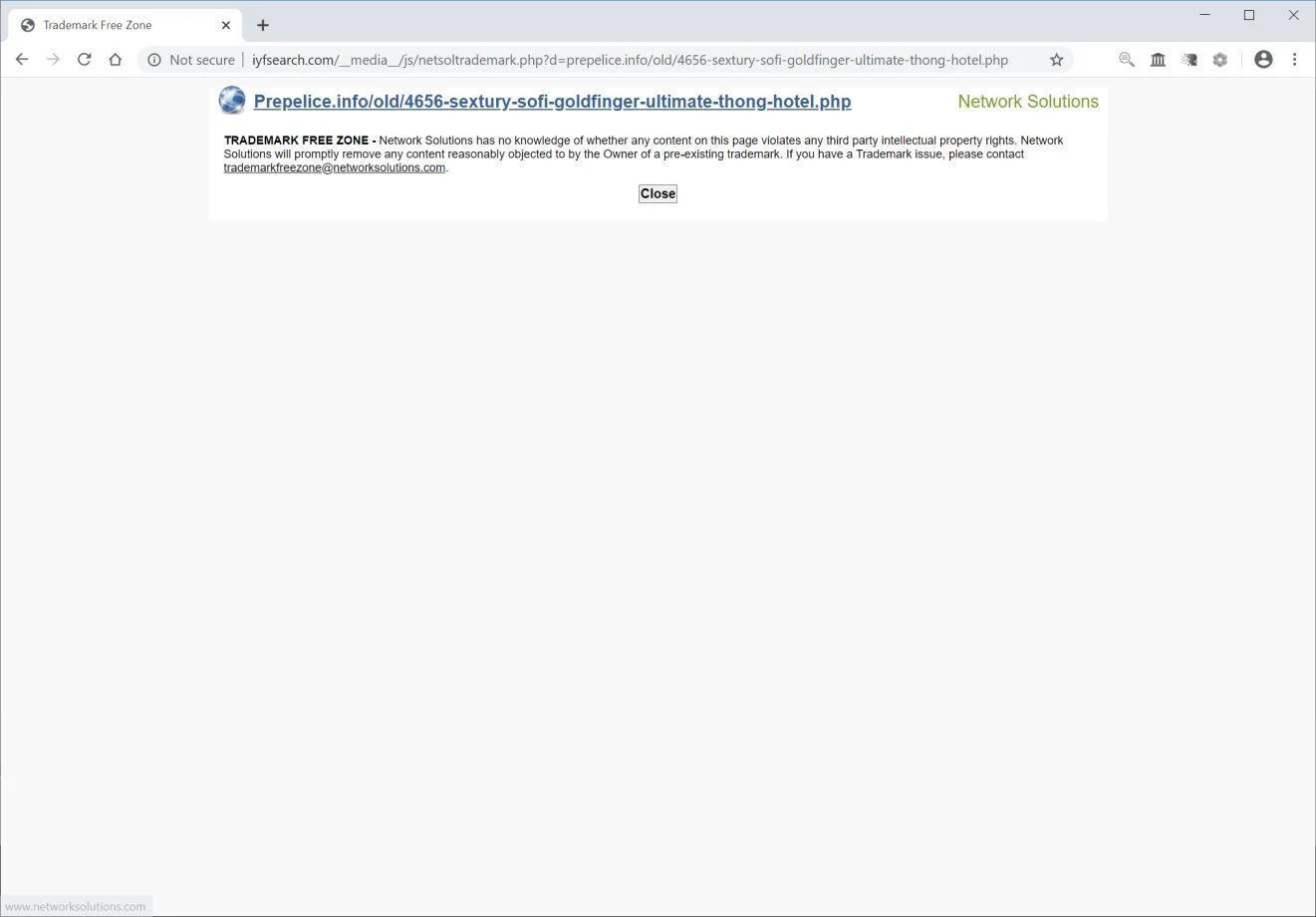 Image: Chrome browser is redirected to Iyfsearch.com