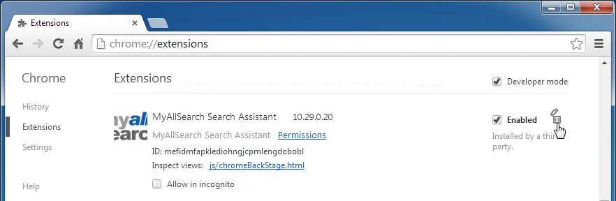 [Image:  MyAllSearch Toolbar Chrome extension]