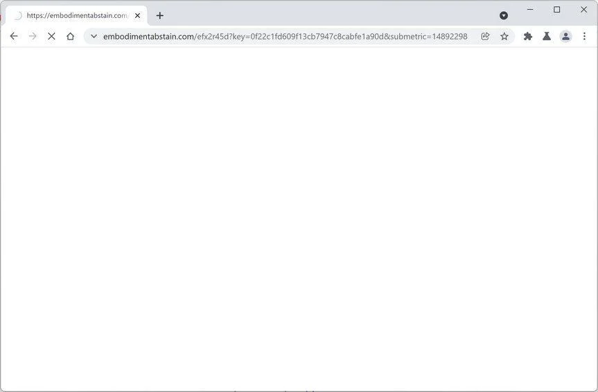 Image: Chrome browser is redirected to Embodimentabstain.com