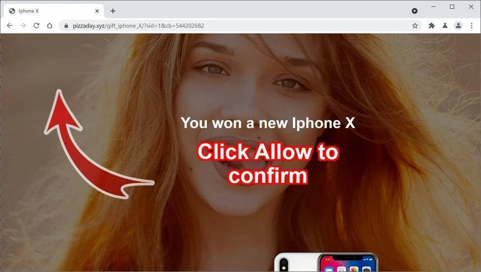 Remove Pizzaday.xyz pop-up ads (Virus Removal Guide) 1 Image: Chrome browser is redirected to Pizzaday.xyz