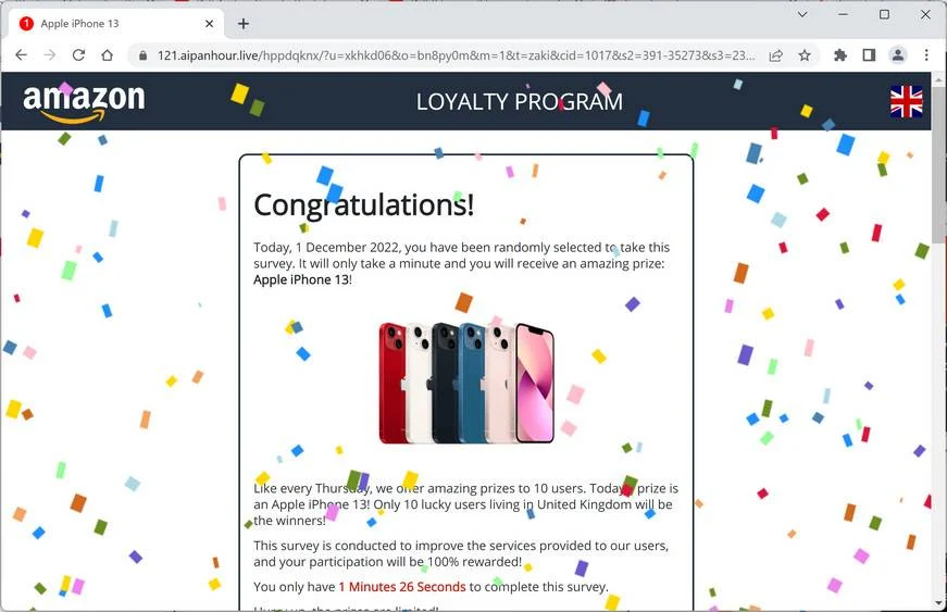 How To Remove Aipanhour.live Ads (Virus Removal Guide) 1 Image: Aipanhour.live Fake Amazon Loyalty Program Survey