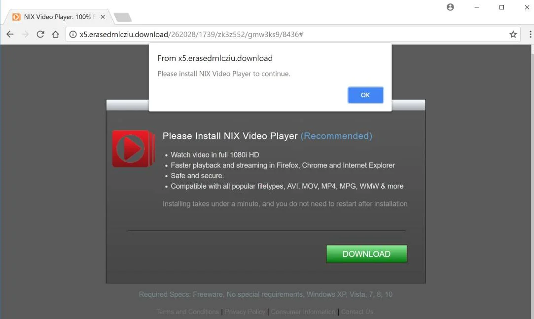 NIX Video Player Scam Virus