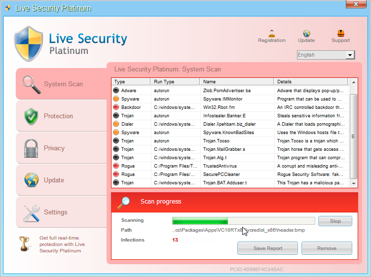 [Image: Live Security Platinum virus]