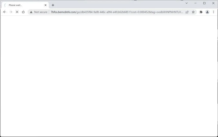 Image: Bemobtrk.com Chrome browser redirect