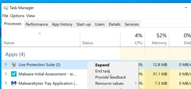 How to remove Live Protection Suite (Virus Removal Guide) 3 Kill the Live Protection Suite process