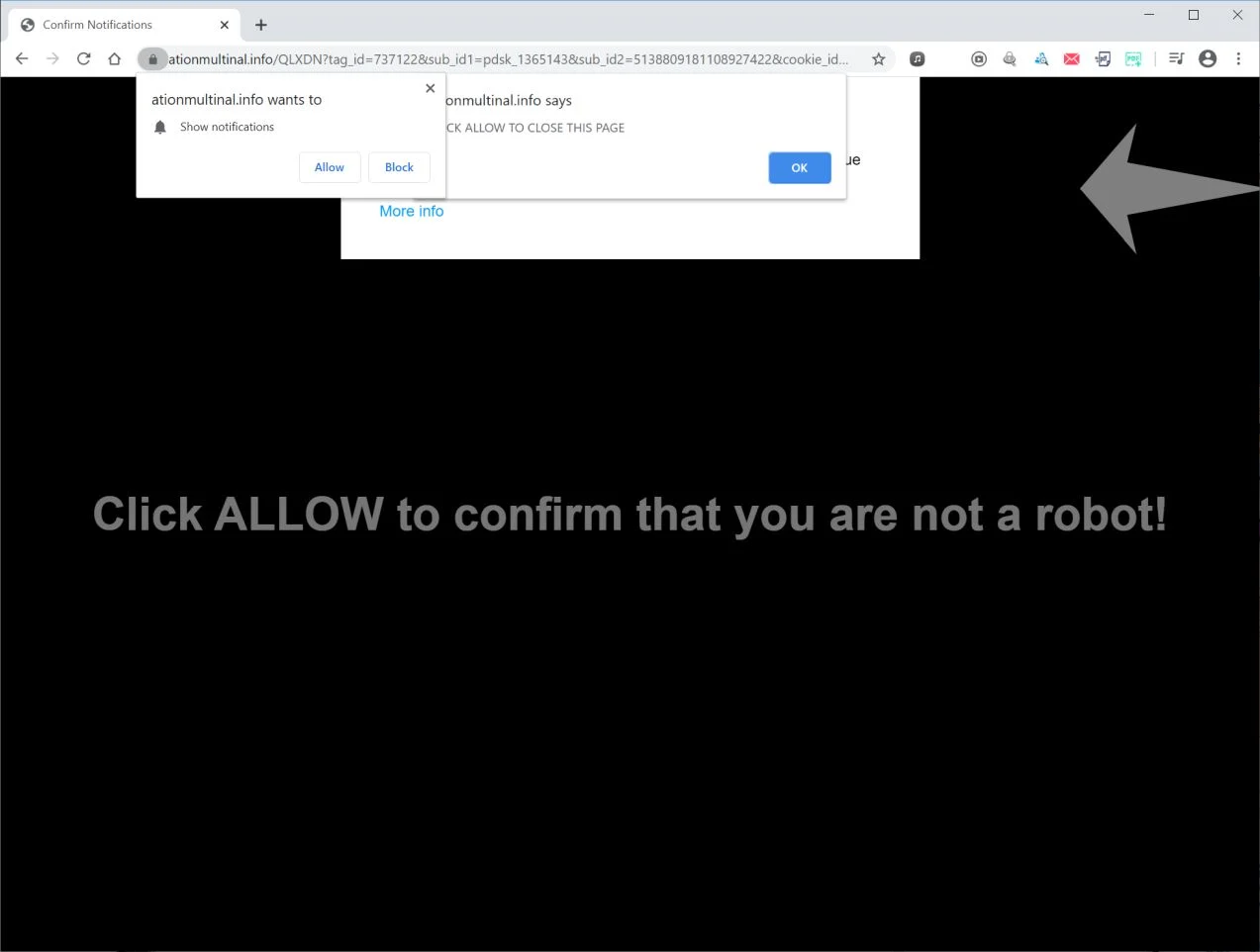 How to remove Ationmultinal.info pop-up ads (Virus Removal Guide) 1 Image: Chrome browser is redirected to Ationmultinal.info