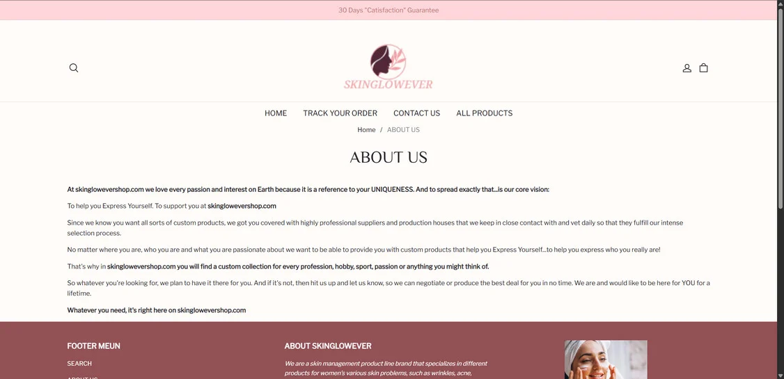 Skinglowevermall.com scam