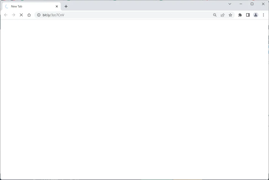 Image: Chrome browser is redirected to the Bit.ly site