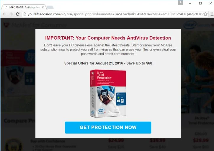 yourlifesecured.com virus