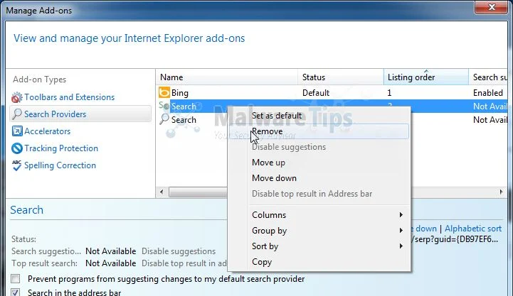 [Image: Search.us.com redirect Internet Explorer removal]