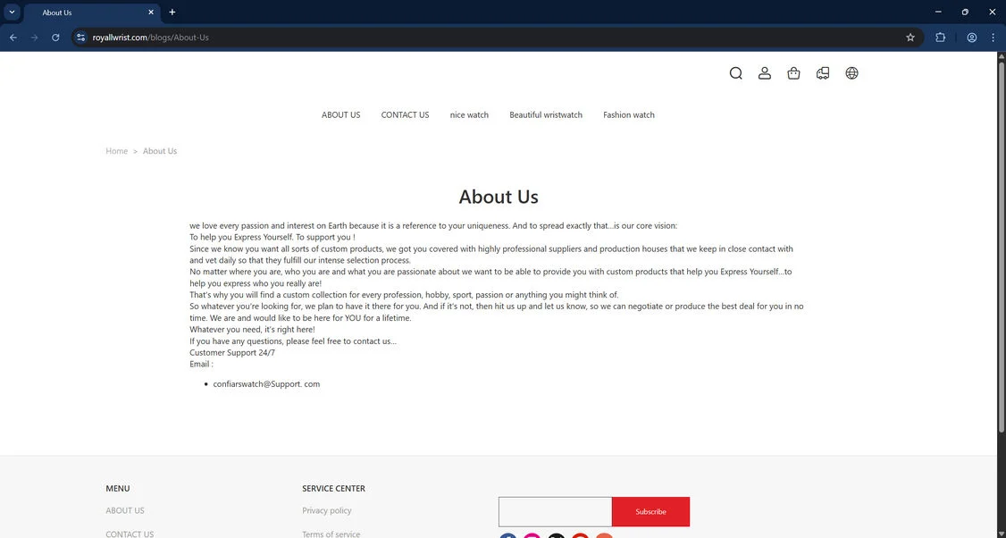 Royallwrist.com scam