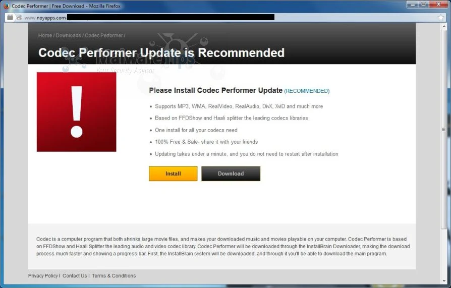 NoyApps.com pop-up virus Picture of NoyApps.com virus