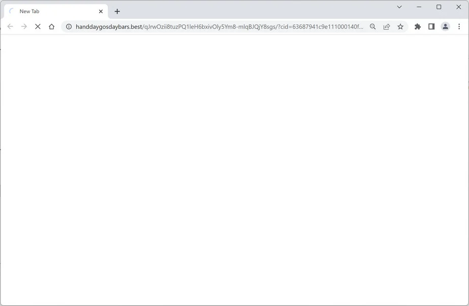 Image: Chrome browser is redirected to Handdaygosdaybars.best