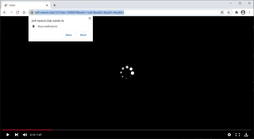 Remove Jmf-news3.club pop-up ads (Virus Removal Guide) 1 Image: Chrome browser is redirected to Jmf-news3.club