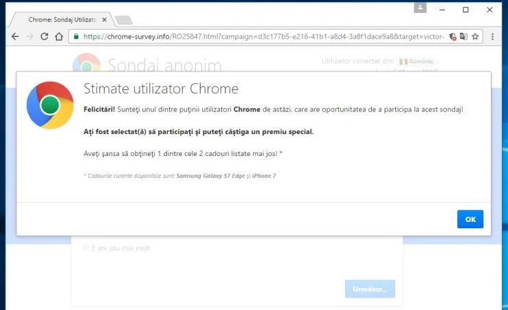 Chrome-survey.info redirect virus